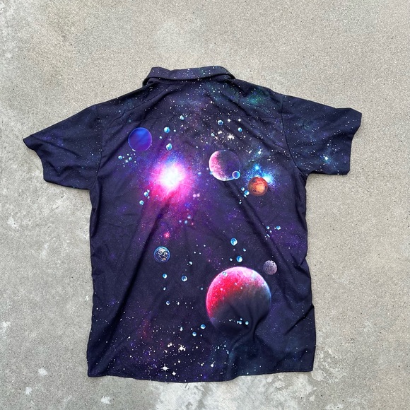 Space Cat Button Down Shirt | Space Kitty - Picture 2 of 4
